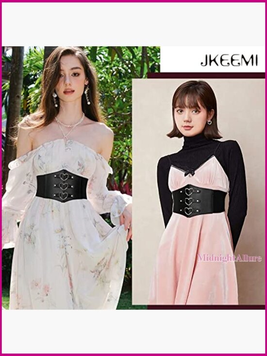 Wide Elastic Corset Belt with Metal O-Ring Heart-Ring for Waist Shaping main image 6